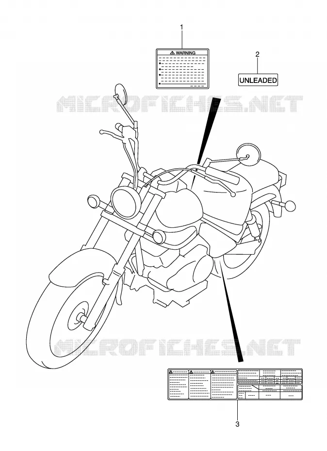 LABEL (MODEL K2/K3/K4) Suzuki MOTO 125 INTRUDER 2000  VL125UY(E22)