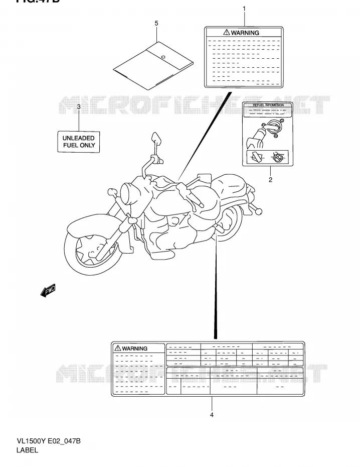 LABEL (MODEL K2/K3/K4) Suzuki MOTO 1500 INTRUDER 2000  VL1500Y(E2)