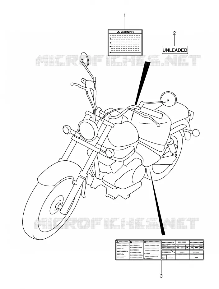 LABEL (MODEL K2/K3/K4) Suzuki MOTO 250 INTRUDER 2004  VL250K4(E2)