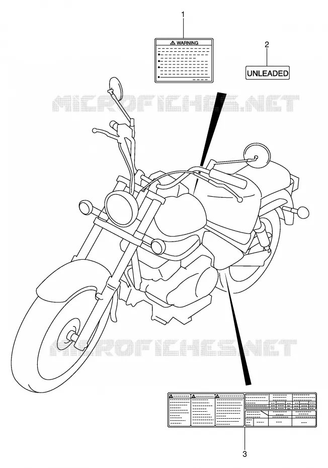 LABEL (MODEL Y/K1) Suzuki MOTO 125 INTRUDER 2000  VL125Y(E2)