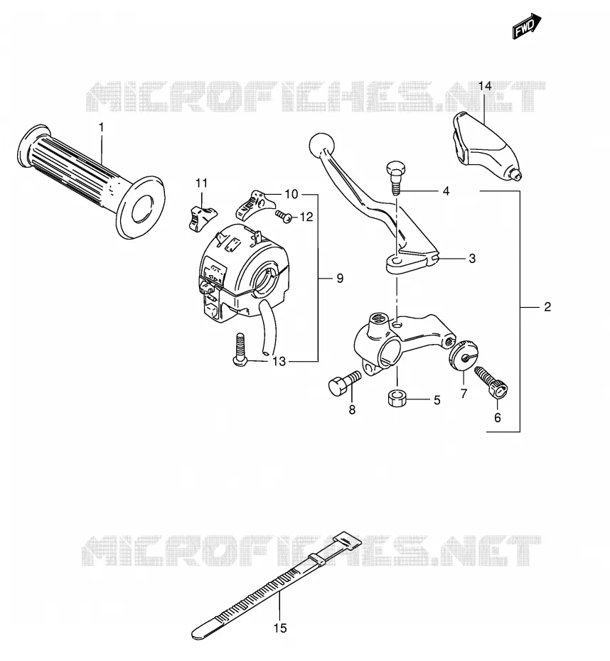 LEFT LEVER - HANDGRIP Suzuki MOTO 125 TS-ER 1994  TS125ERCR(E1)