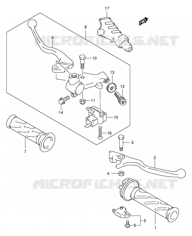 LEVERS - HANDGRIPS Suzuki MOTO 125 INTRUDER 2000  VL125UY(E22)