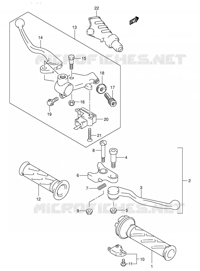 LEVERS - HANDGRIPS Suzuki MOTO 250 INTRUDER 2004  VL250K4(E2)