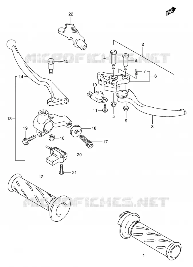 LEVERS - HANDGRIPS Suzuki MOTO 250 TU 2000  TU250XY(E2)