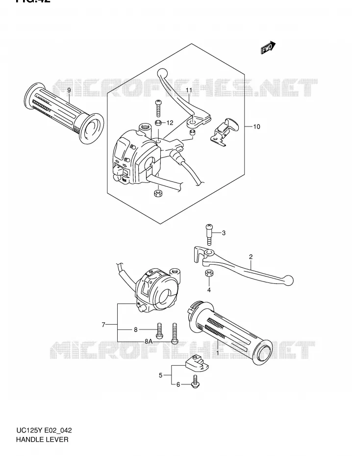 LEVERS - HANDGRIPS Suzuki SCOOTER 125 EPICURO 2000  UC125UY(E2)