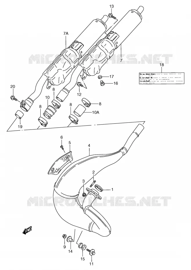 MUFFLER Suzuki MOTO 125 TS-R 1994  TS125RR(E2)