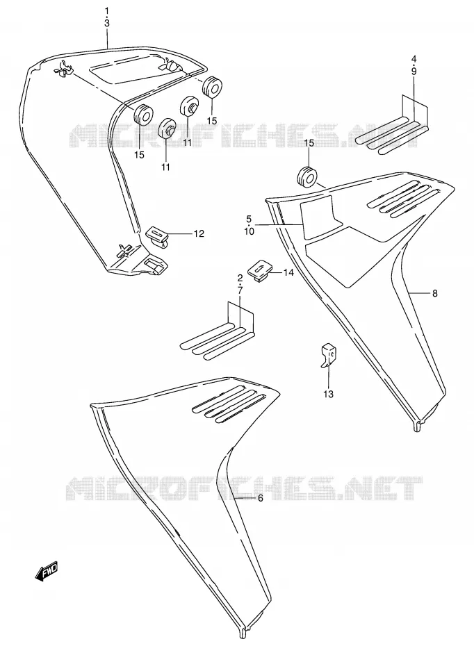 RADIATOR COVER (MODEL D/E) Suzuki MOTO 50 TS-W 1985  TS50WF(E6)
