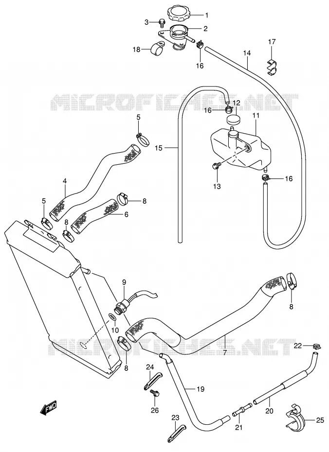 RADIATOR HOSE - EXPANSION TANK Suzuki MOTO 800 VOLUSIA 2004  VL800K4(E2)