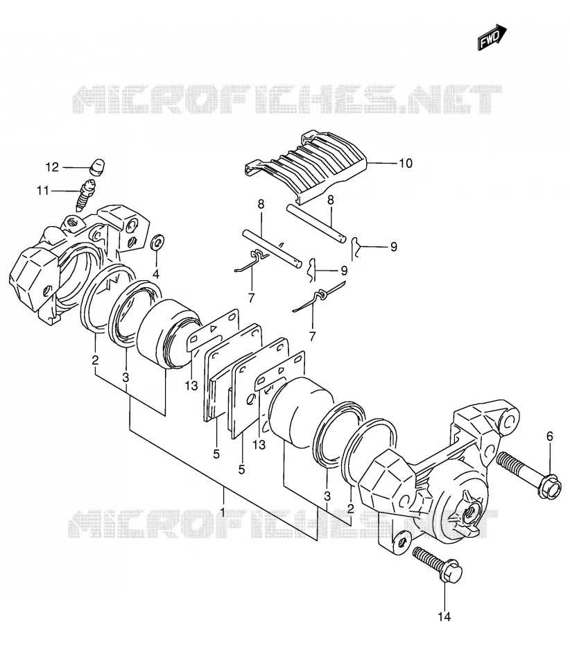 REAR CALIPER (MODEL L/M/N) Suzuki MOTO 800 VX 1993  VX800P(E4)