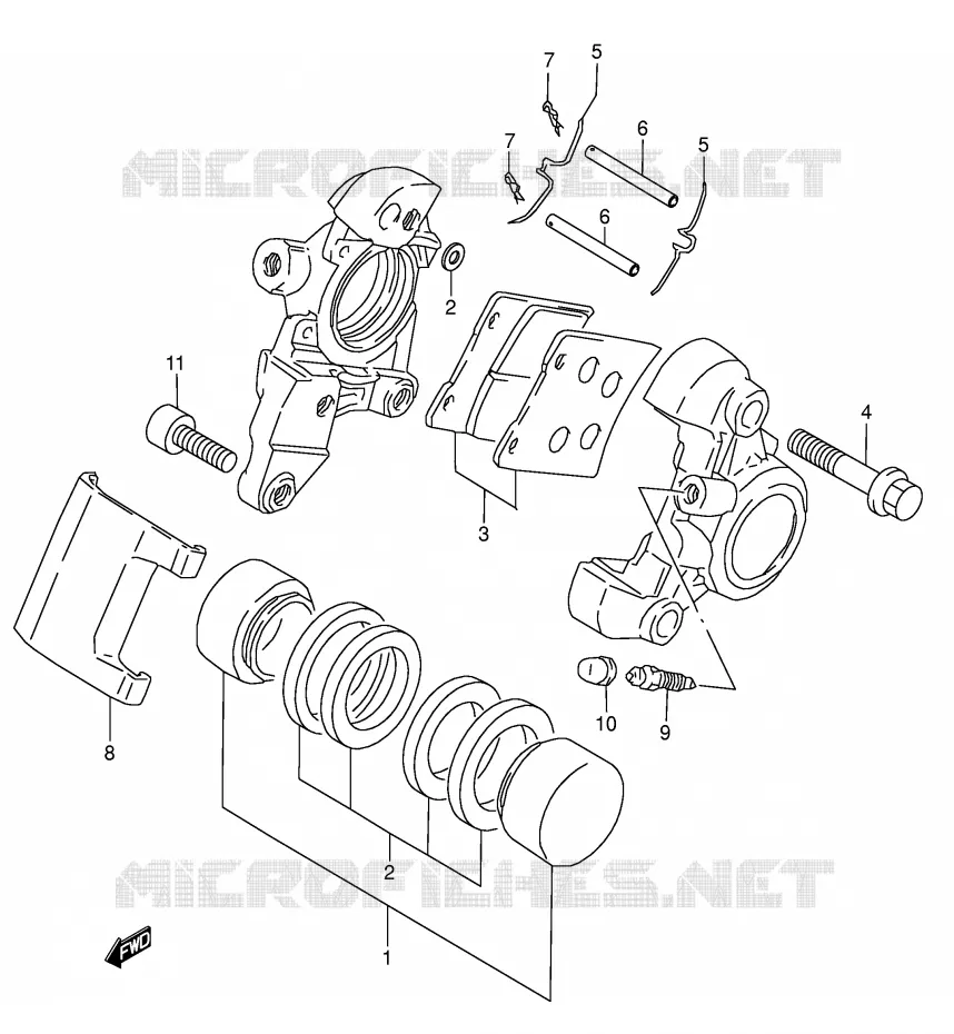 REAR CALIPER (MODEL W) Suzuki MOTO 1500 INTRUDER 2004  VL1500K4(E2)