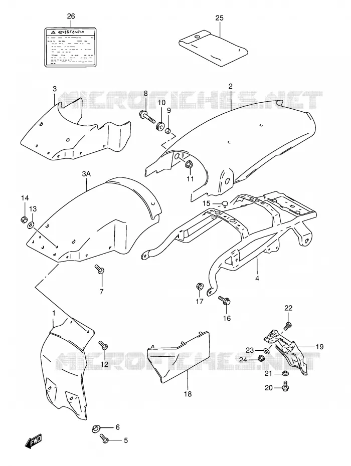 REAR FENDER (MODEL R P31) Suzuki MOTO 125 TS-ER 1990  TS125ERL(E1)