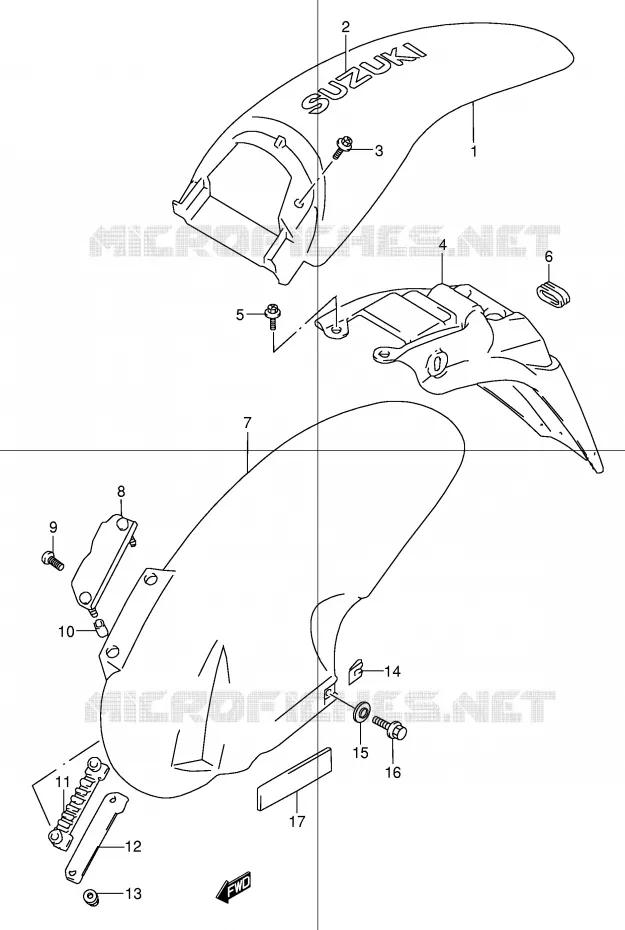 REAR FENDER (MODEL Y) Suzuki MOTO 50 STREET-MAGIC 2000  TR50SY(E2)