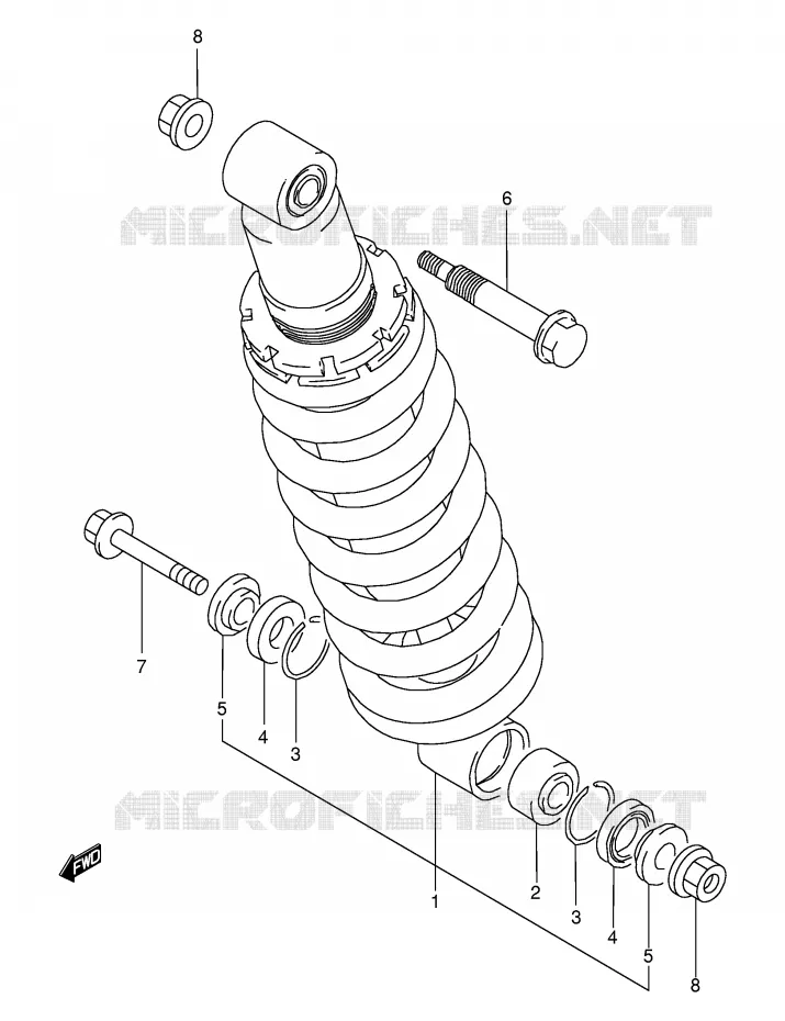REAR SHOCK ABSORBER Suzuki MOTO 50 TS-X 1994  TS50XAR(E4)