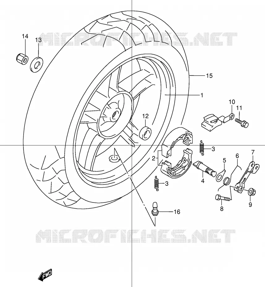 REAR WHEEL Suzuki MOTO 50 STREET-MAGIC 2000  TR50SY(E2)