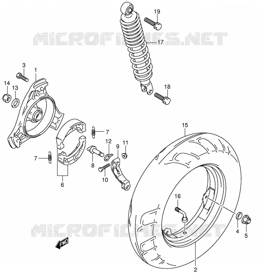 REAR WHEEL Suzuki SCOOTER 150 UE 2001  UE150CTK1(P19)