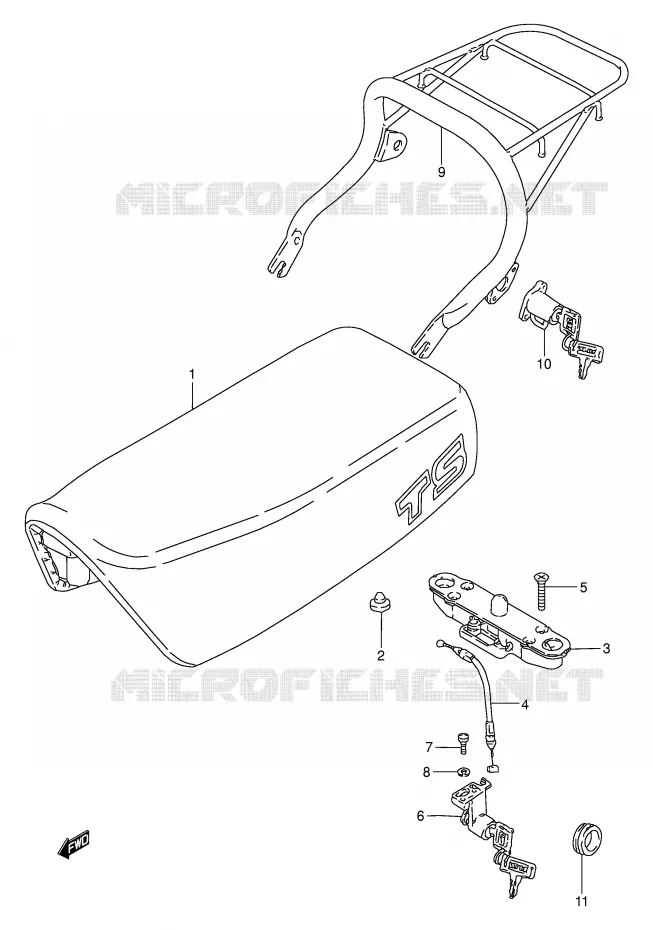 SEAT (MODEL D/E) Suzuki MOTO 50 TS-W 1995  TS50WS(E6)