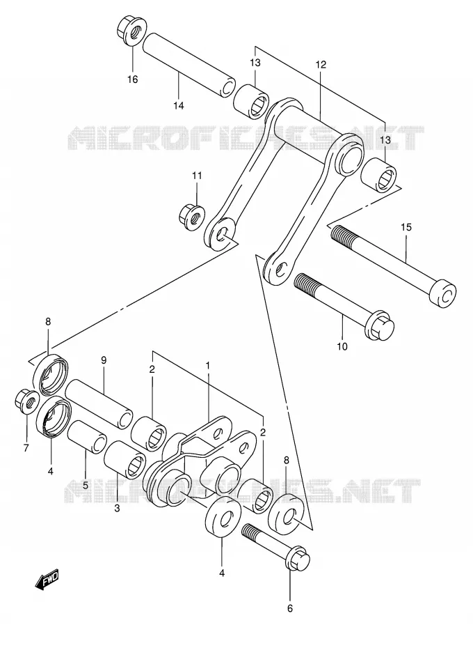 SHOCK ABSORBER LINKAGE (MODEL L/N/R) Suzuki MOTO 125 TS-ER 1994  TS125ERR(E1)