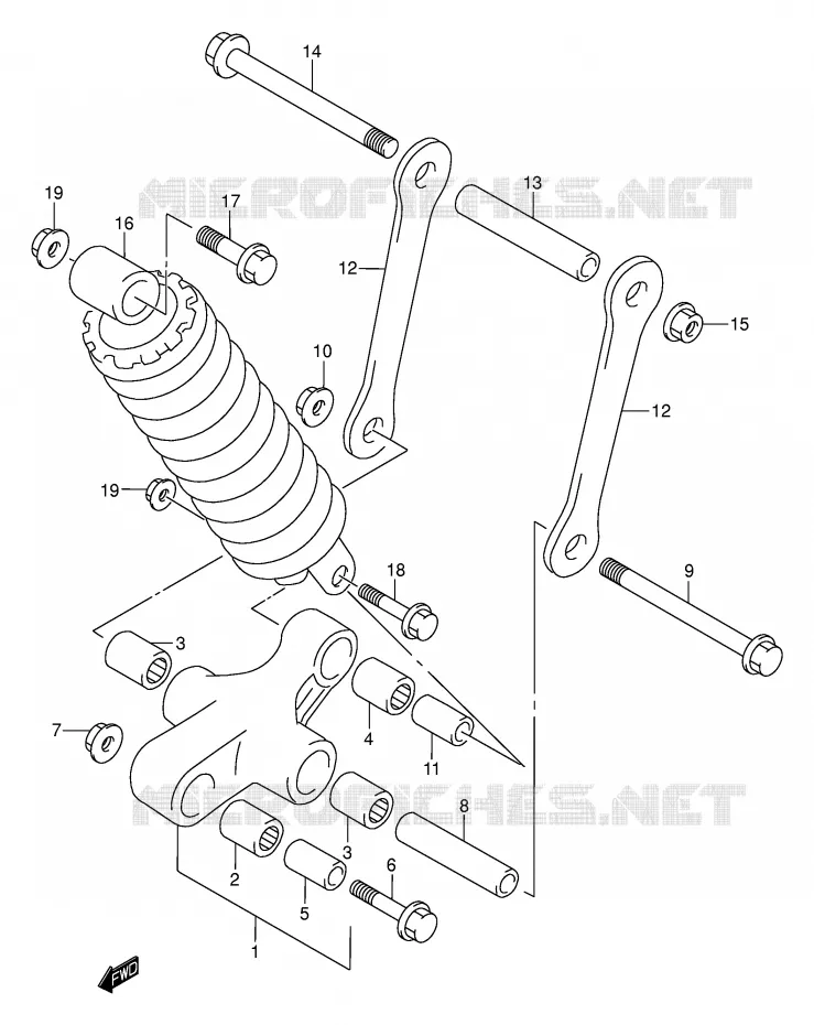 SHOCK ABSORBER LINKAGE Suzuki MOTO 1500 INTRUDER 1999  VL1500X(E2)