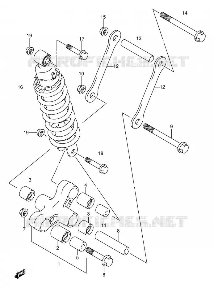 SHOCK ABSORBER LINKAGE Suzuki MOTO 800 VOLUSIA 2001  VL800K1(E2)