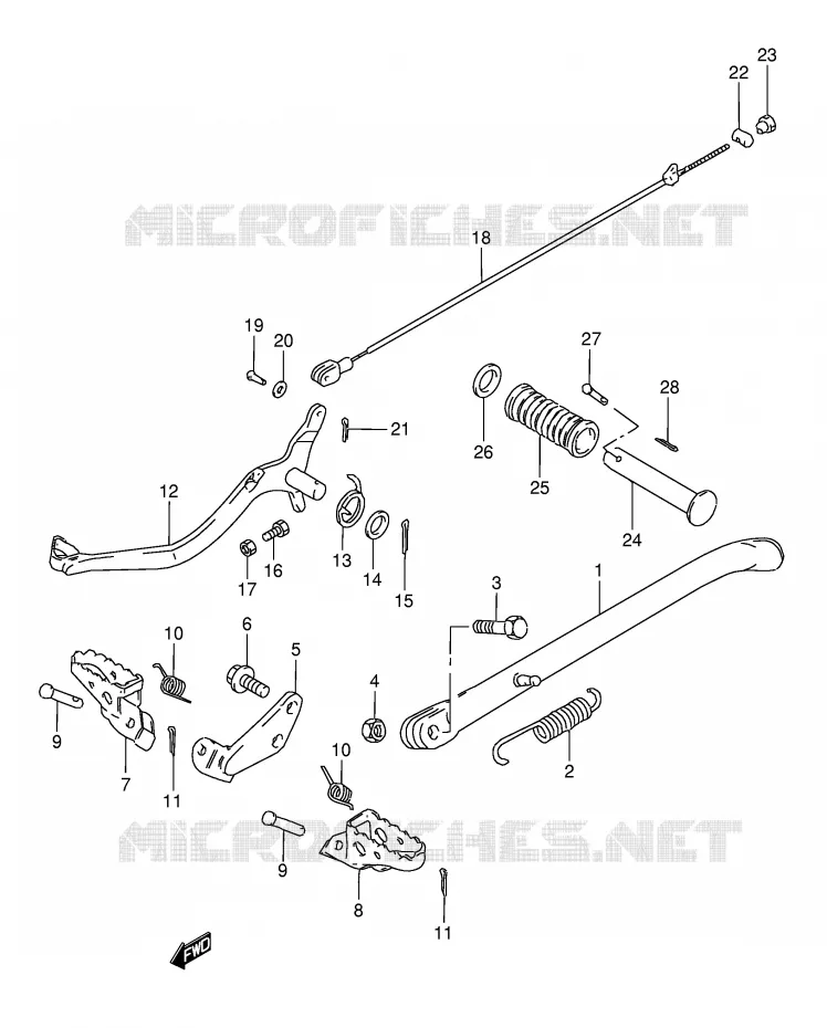 STAND - FOOTREST (MODEL E/G) Suzuki MOTO 50 TS-X 1987  TS50XKH(E1)
