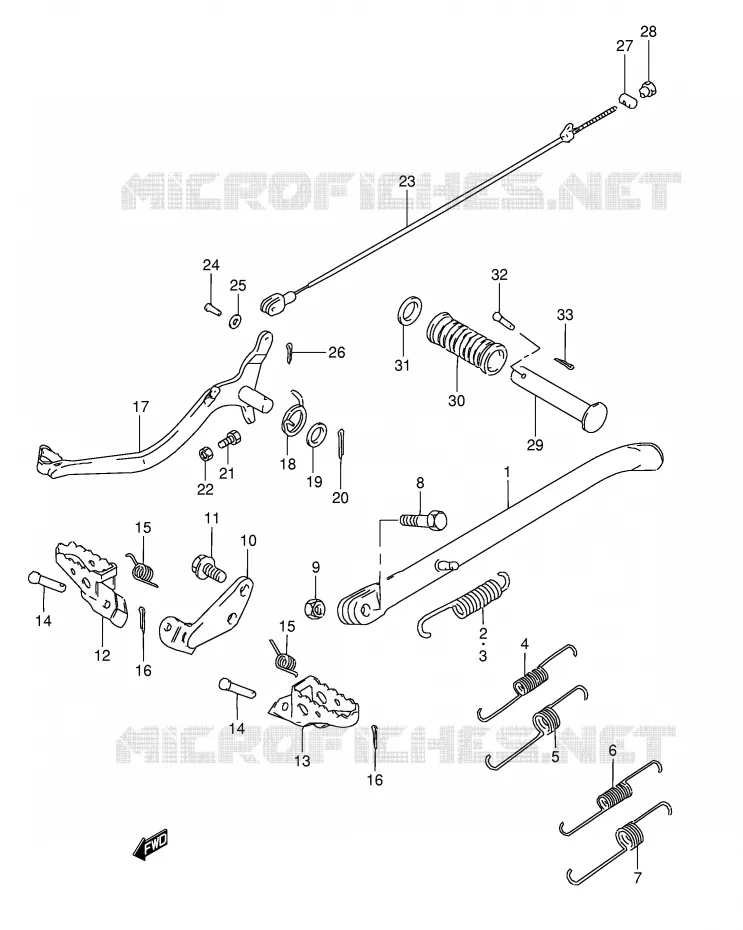 STAND - FOOTREST (MODEL H/J/M/R) Suzuki MOTO 50 TS-X 1988  TS50XKJ(E1)