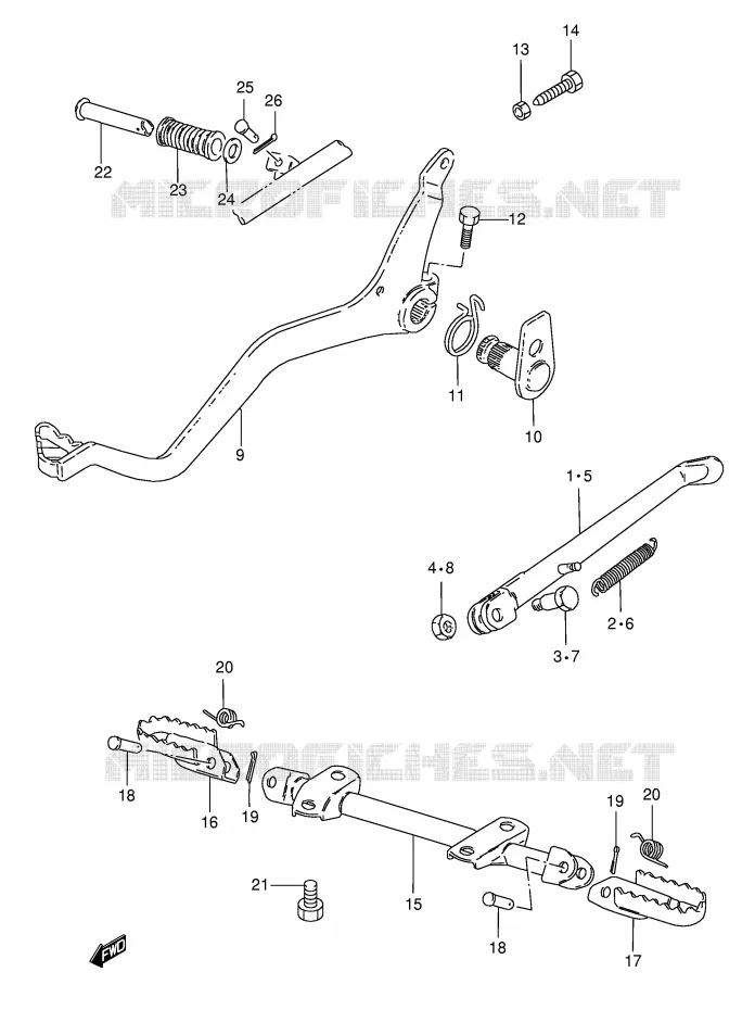 STAND (MODEL X/Y/K1) Suzuki MOTO 185 TS-ER 2000  TS185ERY(E1)