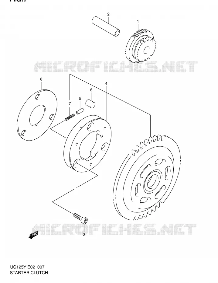 STARTER MOTOR CLUTCH Suzuki SCOOTER 125 EPICURO 2000  UC125UY(E2)