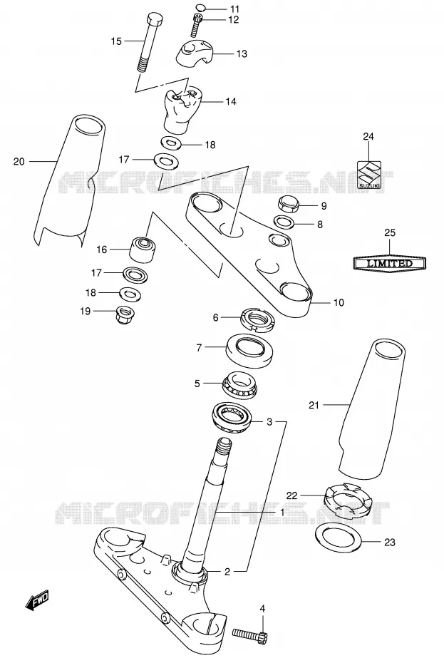 STEERING COLUMN (MODEL K1/K2/K3/K4) Suzuki MOTO 800 VOLUSIA 2003  VL800K3(E2)