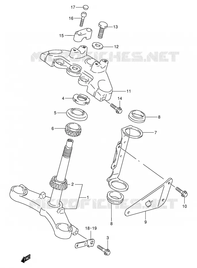 STEERING COLUMN (MODEL K1) Suzuki MOTO 250 TU 2000  TU250XY(E2)