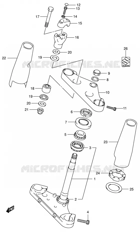 STEERING COLUMN (MODEL K5) Suzuki MOTO 800 VOLUSIA 2003  VL800K3(E2)