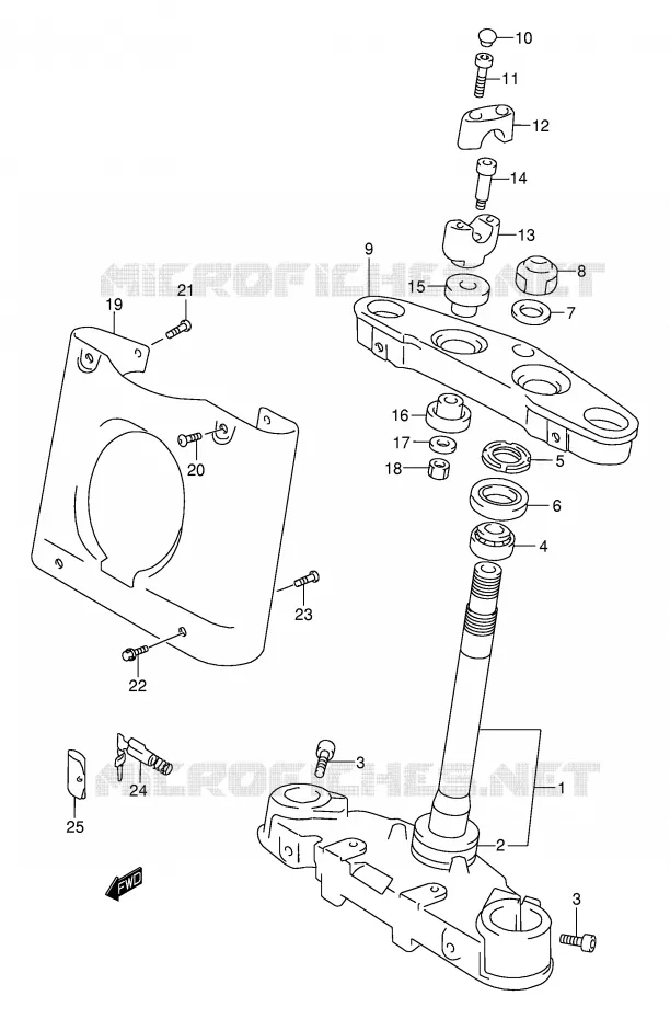 STEERING COLUMN (MODEL W/X) Suzuki MOTO 1500 INTRUDER 2000  VL1500Y(E2)