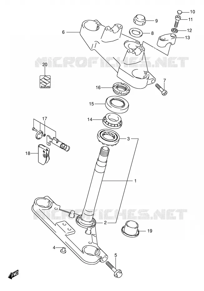 STEERING STEM (MODEL K2/K3/K4) Suzuki MOTO 125 INTRUDER 2003  VL125K3(E2)