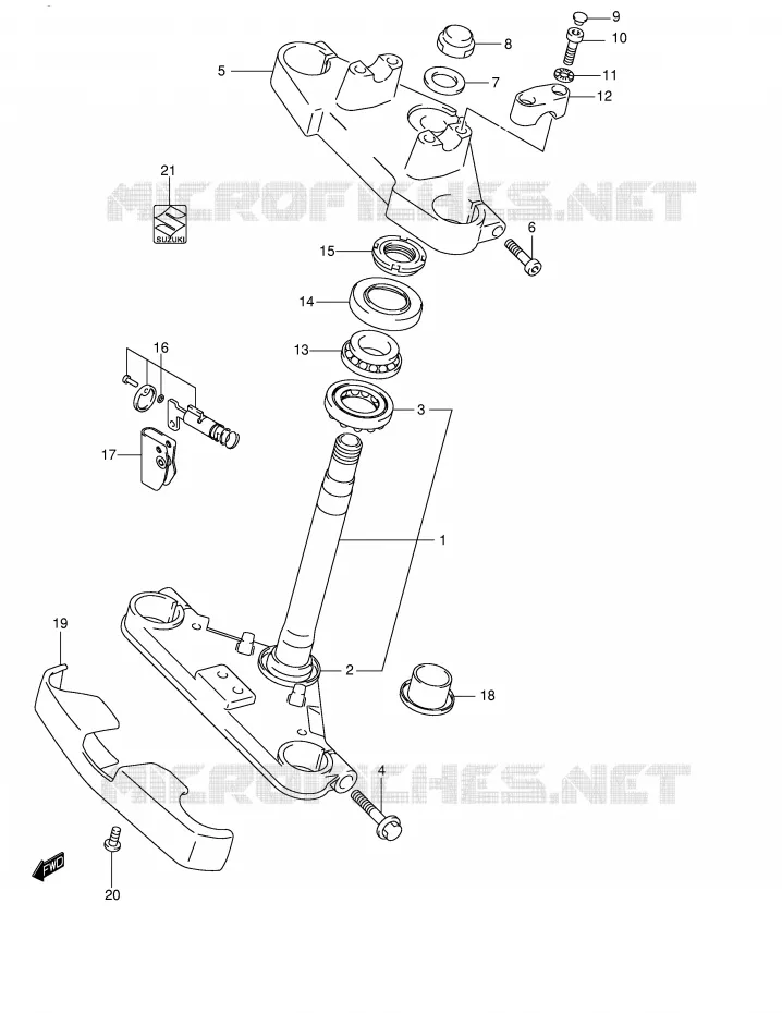 STEERING STEM (MODEL K2/K3/K4) Suzuki MOTO 250 INTRUDER 2003  VL250K3(E2)
