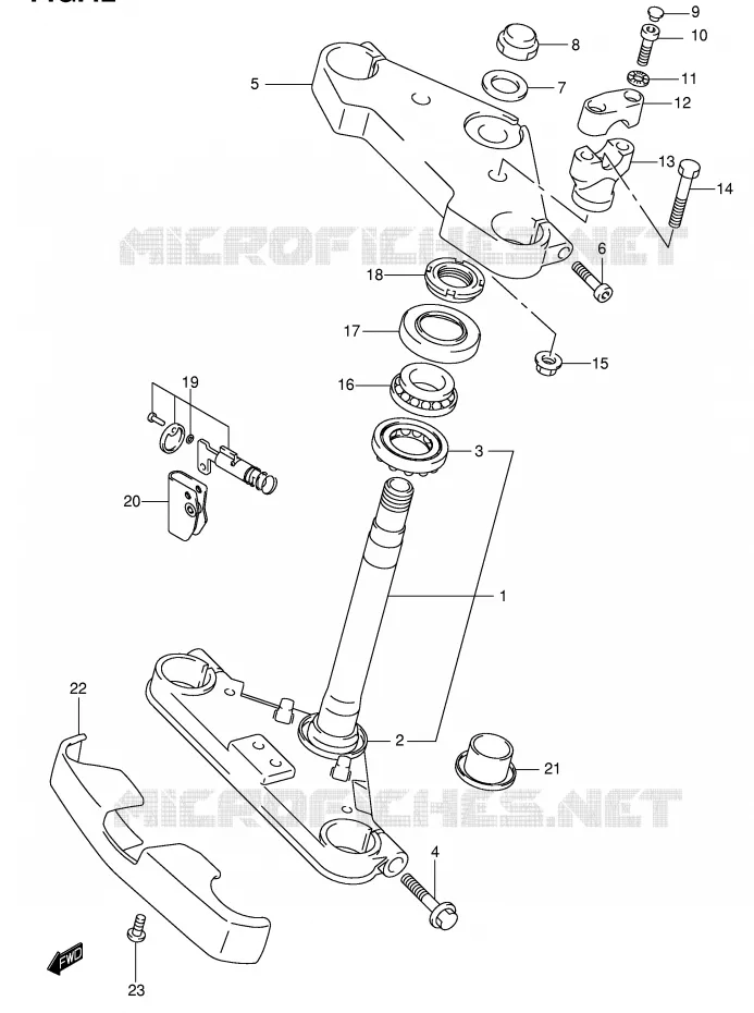 STEERING STEM (MODEL Y/K1) Suzuki MOTO 250 INTRUDER 2004  VL250K4(E2)