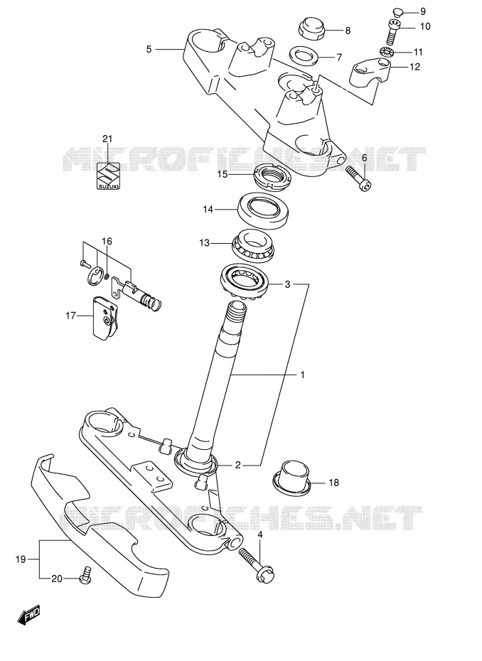 STEERING STEM Suzuki MOTO 250 INTRUDER 2006  VL250K6(E19)