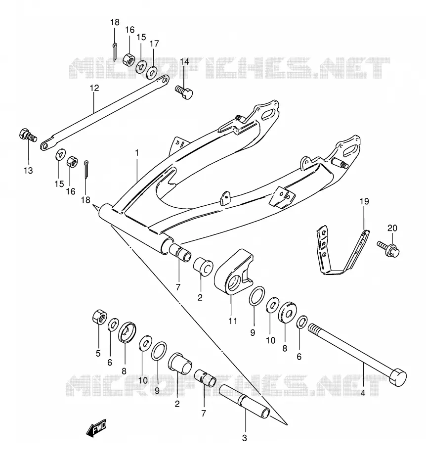 SWINGARM (MODEL K1 E71) Suzuki MOTO 185 TS-ER 2000  TS185ERY(E1)