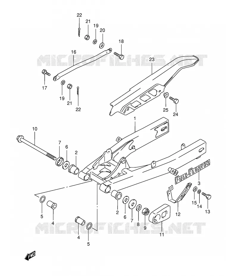 SWINGARM (MODEL L/N/R) Suzuki MOTO 125 TS-ER 1994  TS125ERR(E1)