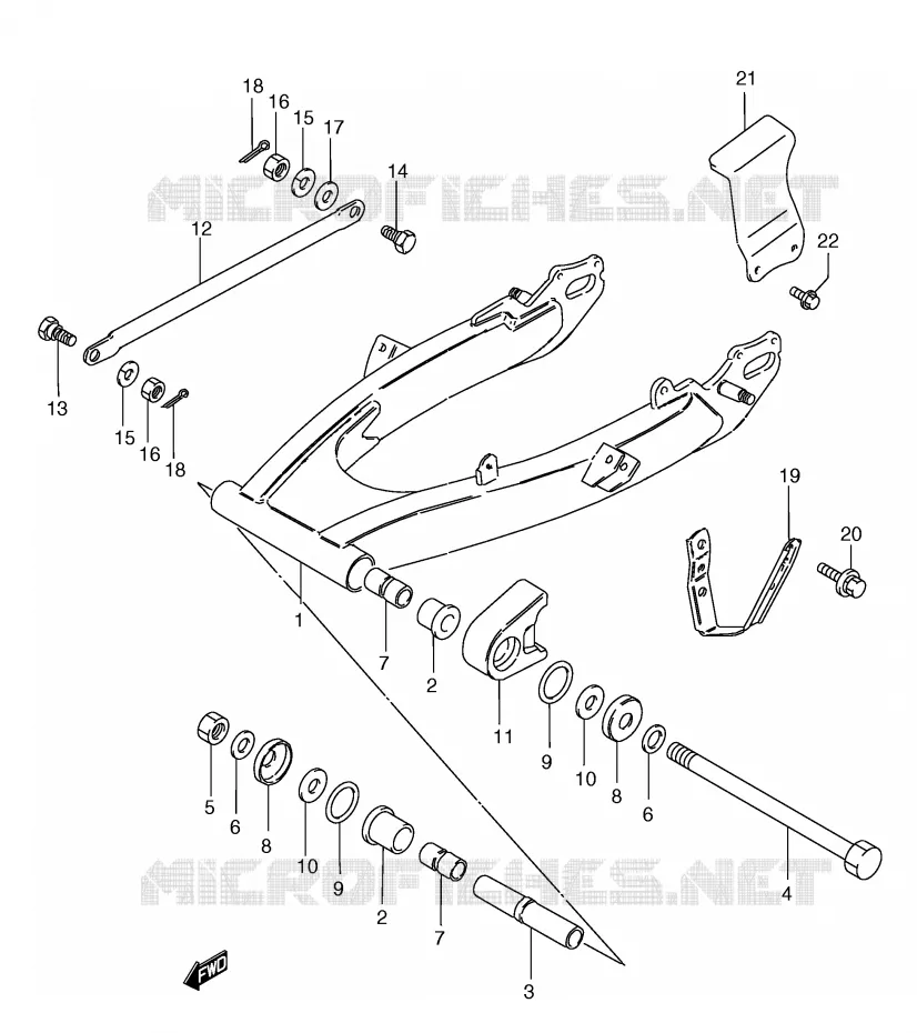 SWINGARM (MODEL T/V/W/Y) Suzuki MOTO 185 TS-ER 1996  TS185ERT(E1)