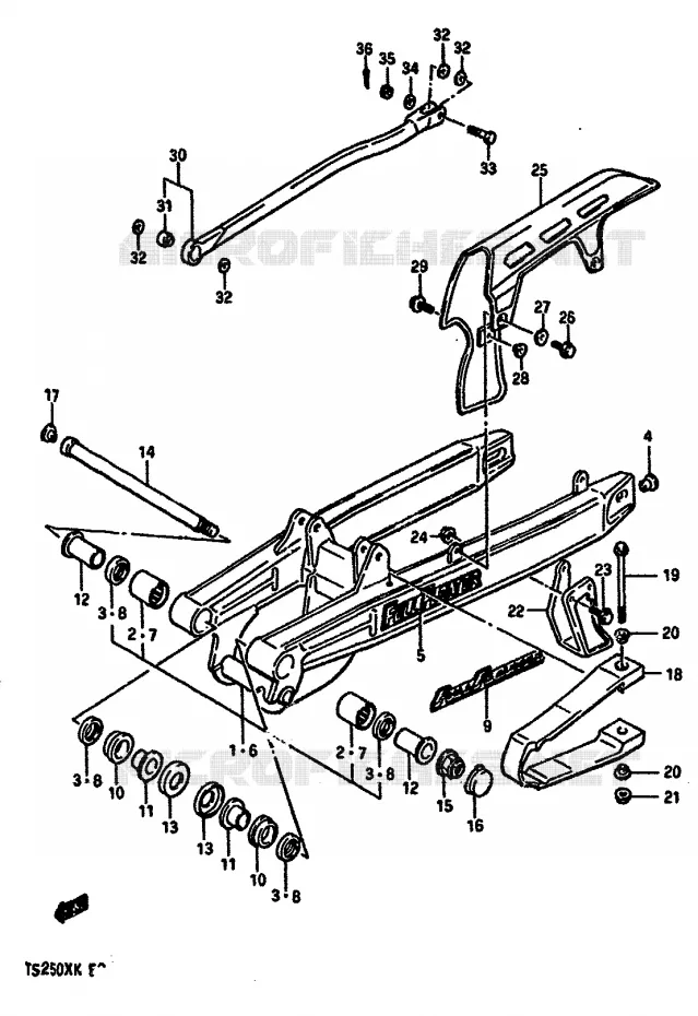 SWINGARM Suzuki MOTO 250 TS-X 1989  TS250XK(E/G/H/J/K)