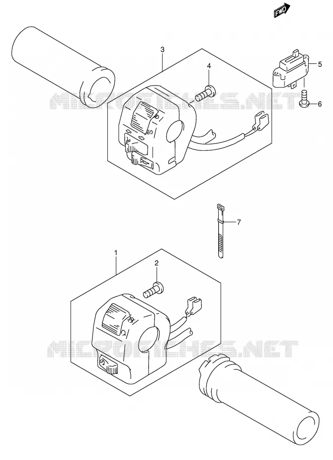 SWITCHES (MODEL K1/K2/K3) Suzuki MOTO 800 INTRUDER 2003  VS800GLK3(E3/E28)