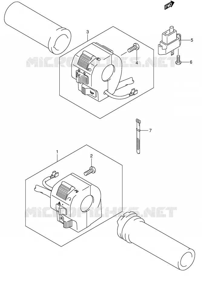 SWITCHES (MODEL K4) Suzuki MOTO 800 INTRUDER 2005  VS800K5(E3/E28)