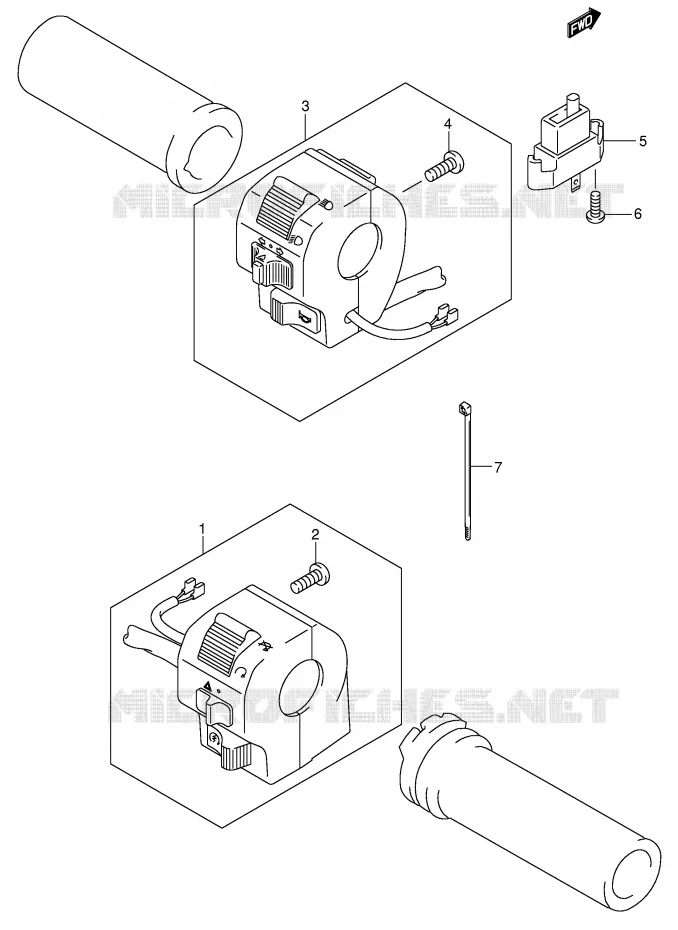SWITCHES (MODEL K5) Suzuki MOTO 800 INTRUDER 2003  VS800GLK3(E3/E28)