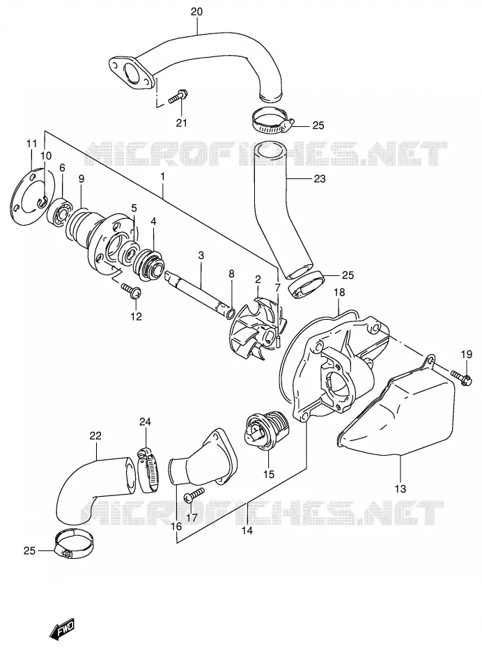 WATER PUMP Suzuki MOTO 800 INTRUDER 1998  VS800GLW(E2)