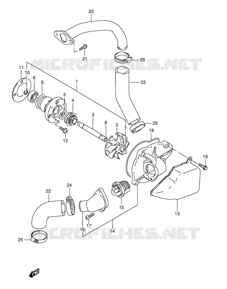 WATER PUMP Suzuki MOTO 800 INTRUDER 2002  VS800GLK2(E22)