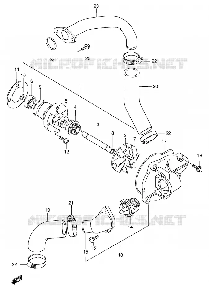 WATER PUMP Suzuki MOTO 800 VX 1990  VX800L(E4)