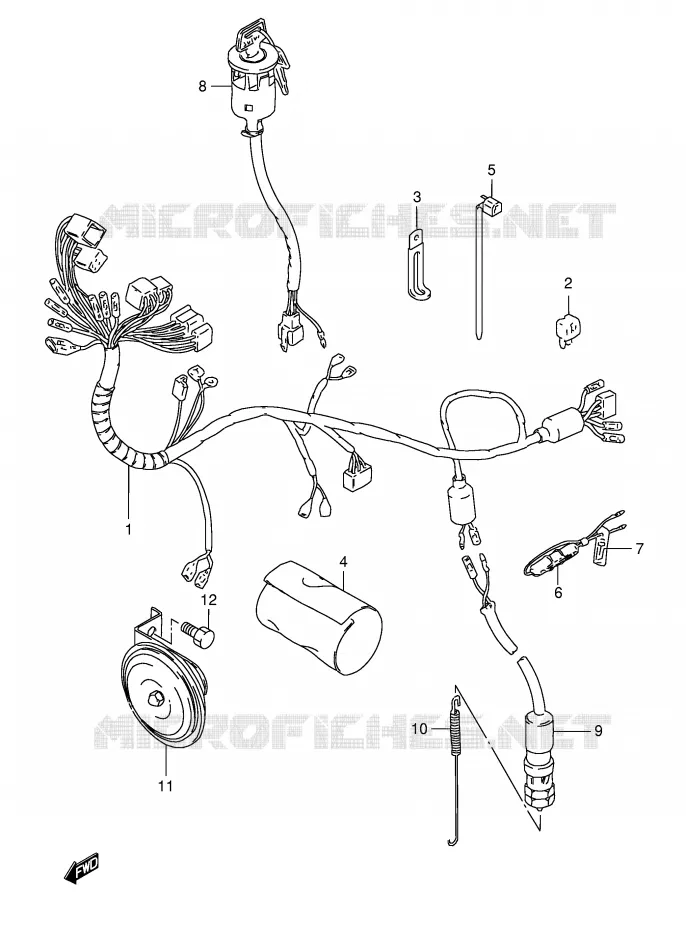 WIRING HARNESS (MODEL R P9) Suzuki MOTO 125 TS-ER 1992  TS125ERCN(E1)