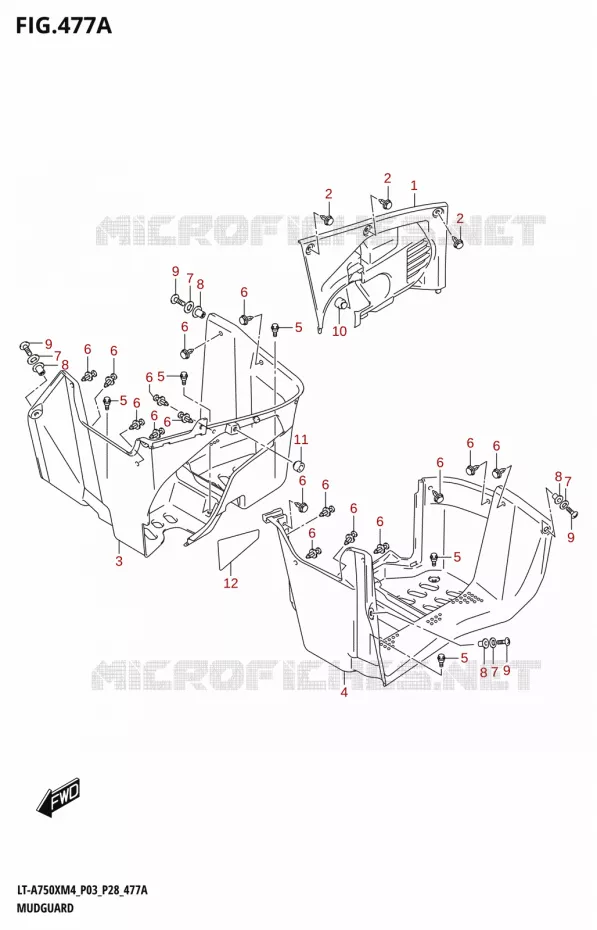 MUDGUARD Suzuki QUAD 750 KINGQUAD 2024  LT-A750XM4