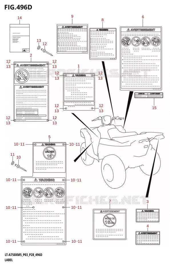 LABEL (P28) Suzuki QUAD 750 KINGQUAD 2025  LT-A750XM5