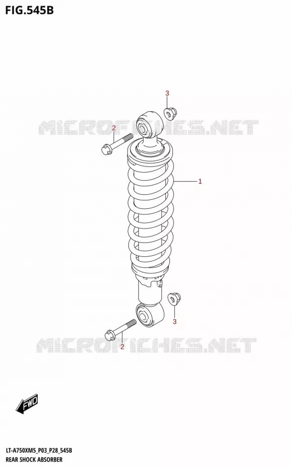 REAR SHOCK ABSORBER (LT-A750XP) Suzuki QUAD 750 KINGQUAD 2025  LT-A750XM5