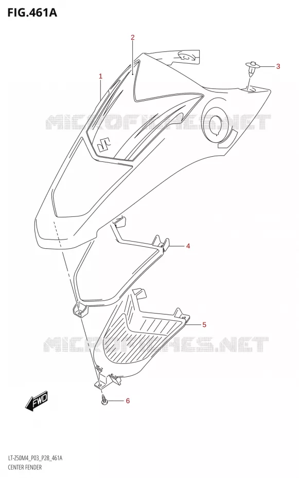 CENTRAL FAIRING Suzuki QUAD 50 QUADSPORT 2024  LT-Z50 M4 (E03,E28)